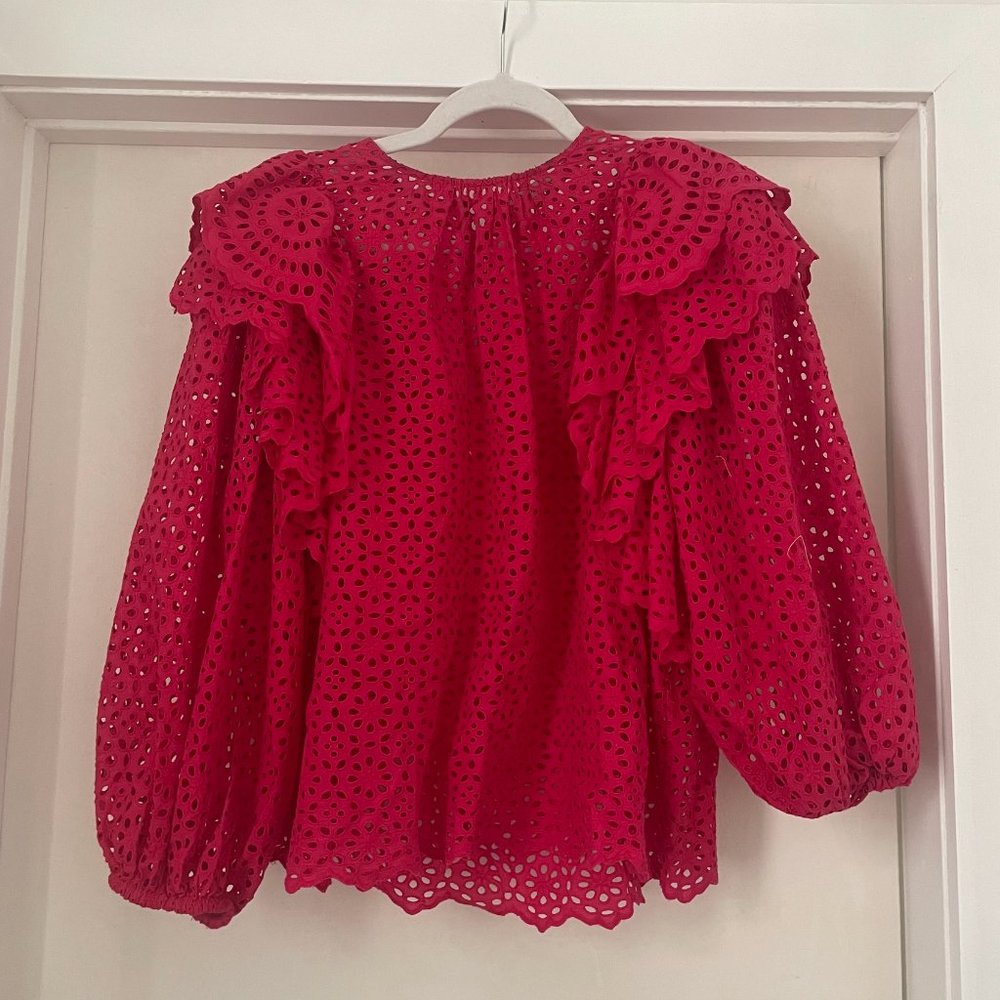 Ulla Johnson Cassie pink Eyelet Top